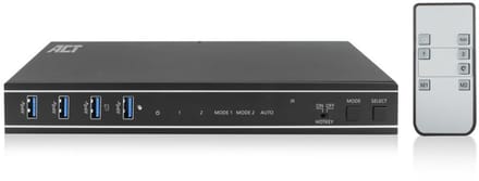 ACT 2-Poorts Dual HDMI 4K@60Hz KVM switch, USB 3.2 Gen1 (USB 3.0) AC7914