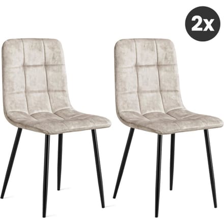 Multifurn 2x eetkamerstoel yerevan fluweel taupe