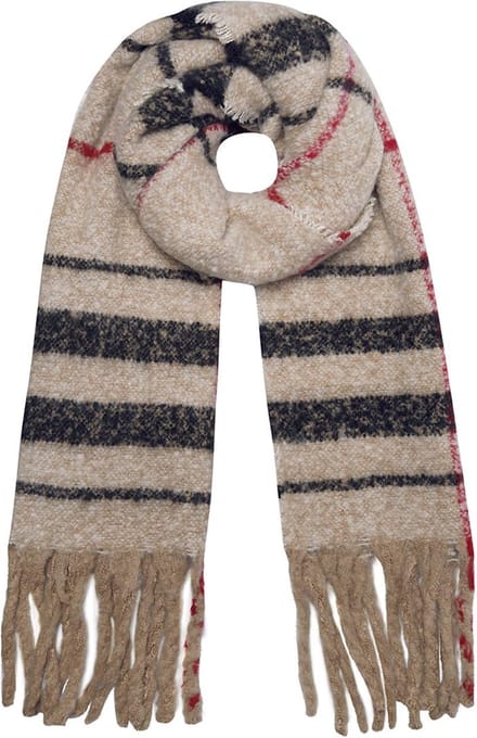Yehwang - Wintersjaal - Beige - Gestreept