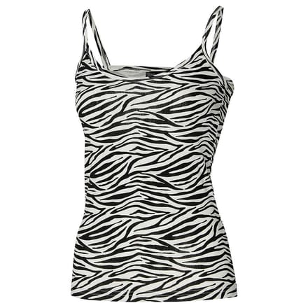 Apollo - Spaghetti top dames - Zebra design - Maat S/M - Topjes dames - Carnavalskleding dames - Singlet dames carnval