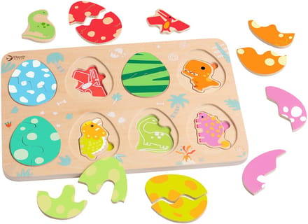 Classic World houten puzzel dinosaurus educatief speelgoed 25 stukjes.