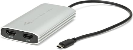 OWC USB-C naar Dual HDMI 4K Adapter met DisplayLink – Geschikt voor M1 Macs, Mac en PC – Wit
