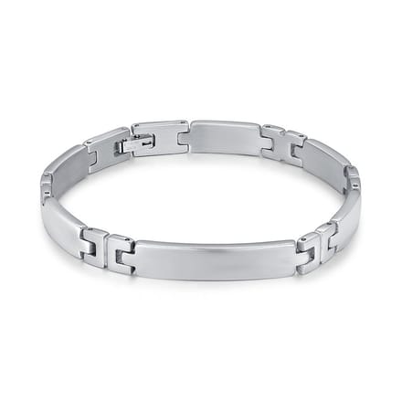 Twice As Nice Armband in edelstaal, mat, blinkend, rechthoek 21cm