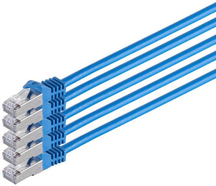 RJ45 Patchkabel m. CAT 7 Rohkabel PIMF blau 1m