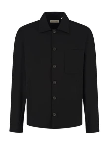 Duquezzi Wool Blend Overshirt Overshirts Zwart Dqa50026007