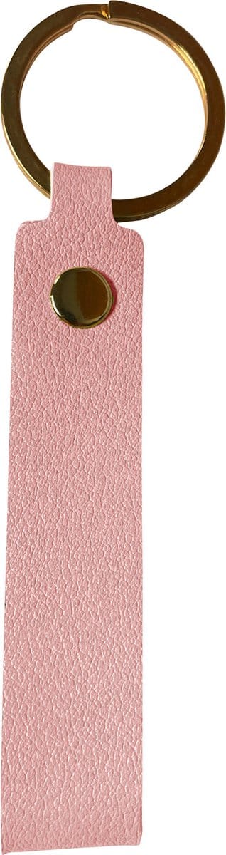 Sleutelhanger Leer Dun Sleutelhanger Leer met Sleutelring Sleutelhanger - Lichtroze