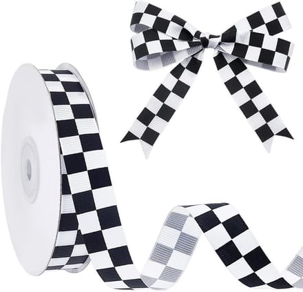Dailygoods - 26 Meter Zwart-Wit Geruit Lint voor Creatieve Projecten