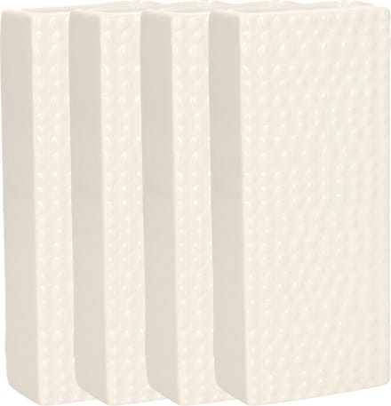 Gerimport Waterverdamper - 8x - creme wit - keramiek - 400 ml - radiatorbak luchtbevochtiger - 7,4 x 17,7 cm