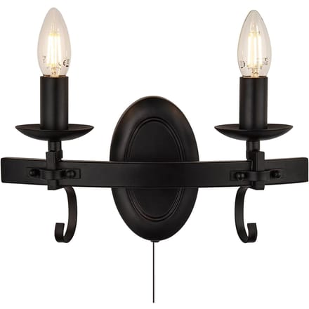 Searchlight Wandlamp Cartwheel III, 2-lamps, trekschakelaar, metaal