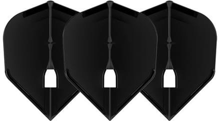 L-Style Champagne Flight L3 Shape Solid Black - Dart Flights