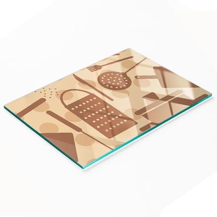 Decoratieve snijplank van gehard glas, keukengerei, 80x52 cm