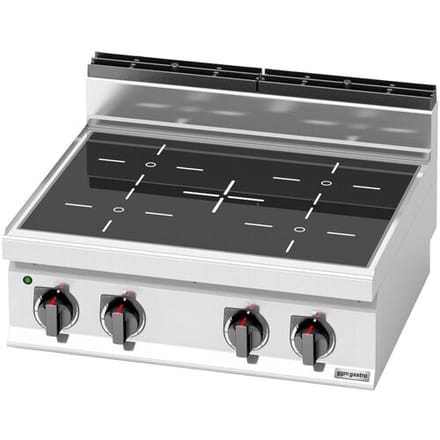 GGM Gastro Infrarotherd - 12,8 kW - 4 Kochfelder Zilver