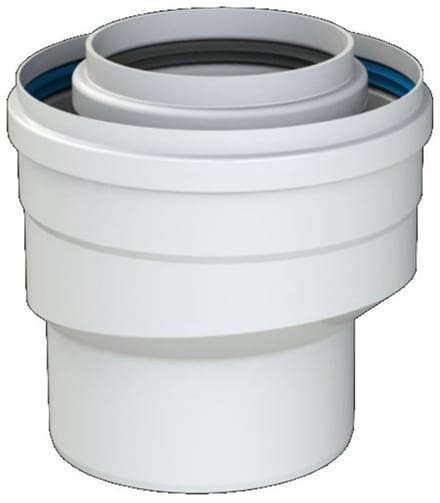 Brötje Adapter uitbreiding ADT60/100-80/125, konz., AL/PPS, wit, 7308354