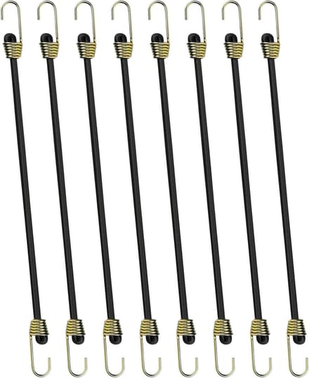 Set van 8 Elastische Spanningsrubbers van 25 cm met Haken voor Bagage, Camping en Transport