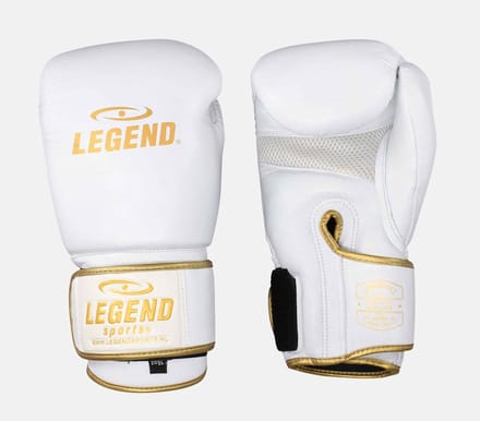 Bokshandschoenen Legend STEALTH Elite heren/dames white gold Leer 16 oz
