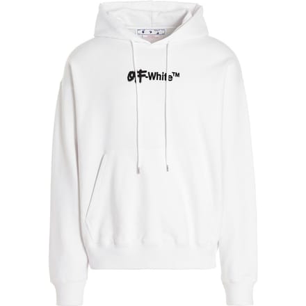 Gebroken witte spray Helvetica Skate Fit witte hoodie