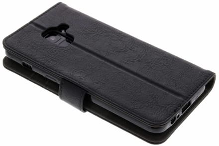 Luxe Lederen Bookcase geschikt voor Samsung Galaxy A8 (2018) - Zwart