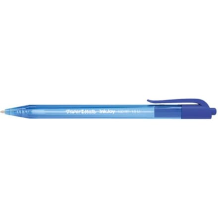 Paper Mate InkJoy 100RT-balpennen met drukknop | Medium punt (1,0 mm) | Blauw | 100 stuks