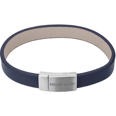 Echt leer en roestvrij stalen armband Philipp Blanc Anton