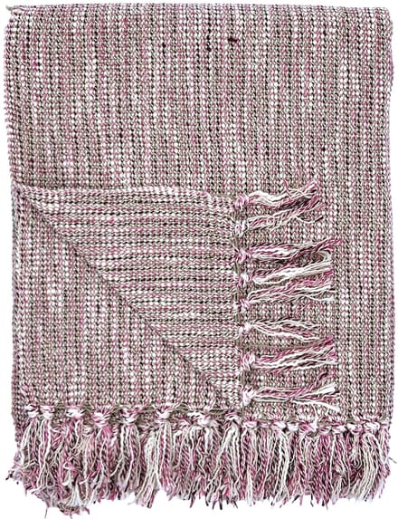 Lavandoux - Geweven Plaid - Woven Throw - Katoen - 125 x 150 cm - Roze