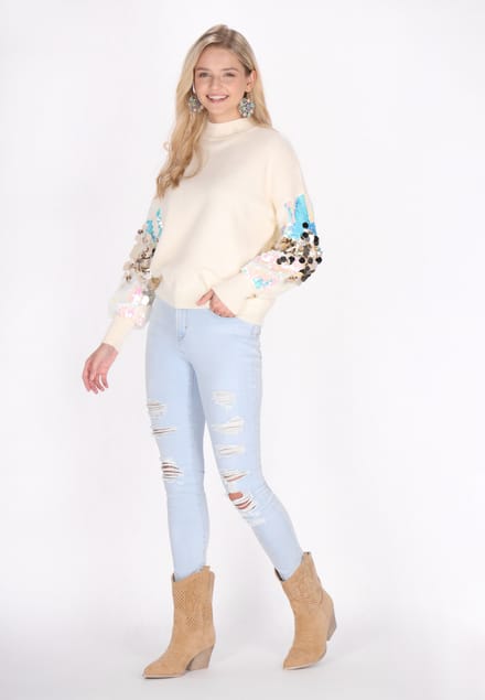 IZIA Jumper Dames wolwit