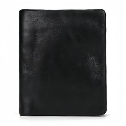 Portemonnee - Echt leer - Premium geolied leer - Meerdere kaartsleuven - 9,5*11,5*2 cm - Zwart - 1 stuk