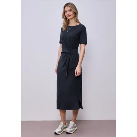 Midi-jurk met knoopdetail