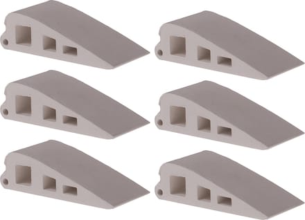 Deltafix Deurwig - 6x - wit - kunststof - 5,9 x 1,7 cm - deurstopper