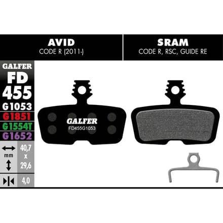 Standaard motorremblok Galfer G1053 Avid Code R 2011 - Guide Re