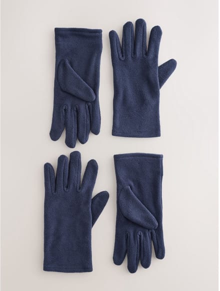 Next - Dames - 2 paar fleece handschoenen - Blauw
