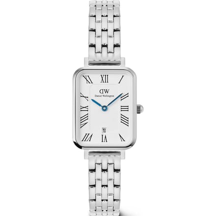 Daniel Wellington Quadro Rn Date Quartz Analoog Horloge Zilverkleurig Kast Gemaakt Van 100% Pvd-Gecoat Roestvrij Staal En Een Armband Van 100% Roestvrij Staal 26 DW00100864