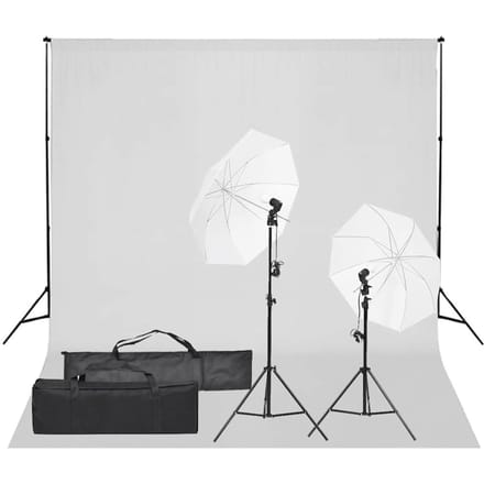 vidaXL - Fotostudioset - met - verlichtingsset - en - achtergrond