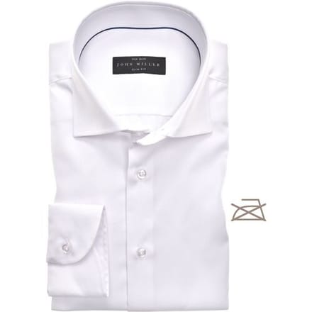 John Miller Overhemd Slim Uni Non Iron Wit / male