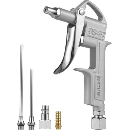 Mini Luchtblaaspistool Pneumatisch Stofblaaspistool Luchtspuitpistool Stofreiniging Luchtblazer met 2 zilver