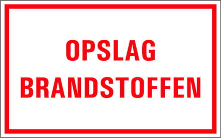 Opslag brandstoffen tekststicker 320 x 200 mm