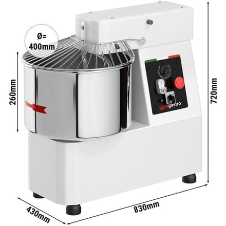GGM Gastro Deegkneedmachine / Spiraalkneder - 33L / 25kg deeg - vaste kom - met timer - 400V zilver