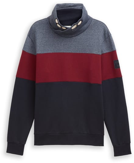 Tom Tailor - Snood Sweatshirt met colour blocking - Maat M - Cabarnet Bordeaux Red