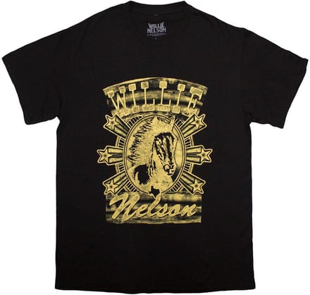 Willie Nelson - Horse Heren T-shirt - S - Zwart