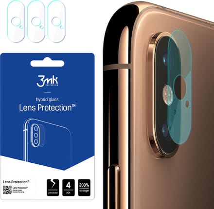 3MK Lens Protect - Hybride Glazen Bescherming - iPhone Xs Max - 4 Stuks - Lichte Montage - Onzichtbaar Ontwerp