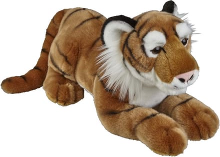 Ravensden Pluche dierenknuffel - Bruine tijger knuffel - 50 cm - wilde dierenknuffel - groot formaat