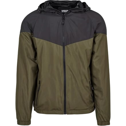 Urban Classics - 2Tone Tech Windrunner jacket - S - Zwart/Groen
