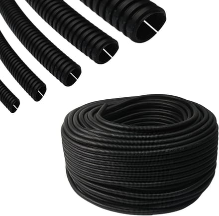 Gegolfde Buis voor Kabelbescherming en Isolatie - Zwart Flexibel Plastic 4.5mm Binnendiameter 2 Meter