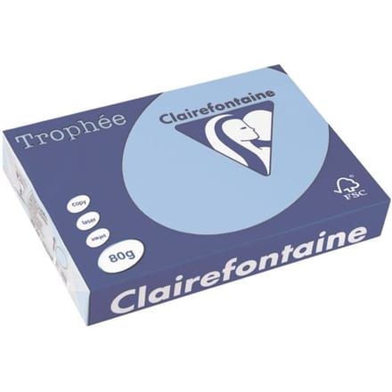Clairefontaine Trophée gekleurd papier, A4, 80 g, 500 vel, helblauw