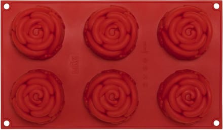 Jumada's - Siliconen Bakvorm Rozen Plat - Cupcakes Muffin - 6 Stuks - Bakvormen