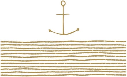 Lunch servetten Pure Anchor gold - PPD - 33x33 cm