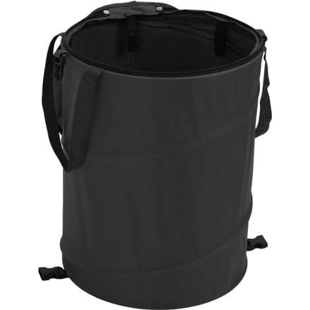 Camping Vuilnisbak met Ritsdeksel 24 Gallon Grote Capaciteit Opvouwbaar Draagbaar Tuin Afvalcontainer voor Buiten zwart