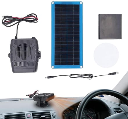 Zonnepaneel Verwarming - Draagbare Heater - Buiten Verwarmen - Auto Solar Lader - 43.5 x 20 cm - Zwart