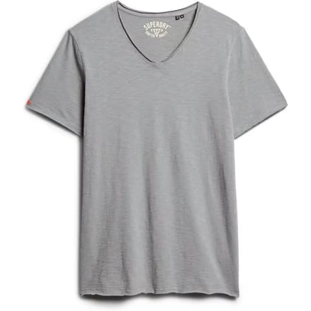 T-shirt gemêleerd met V-hals en raw edges Superdry