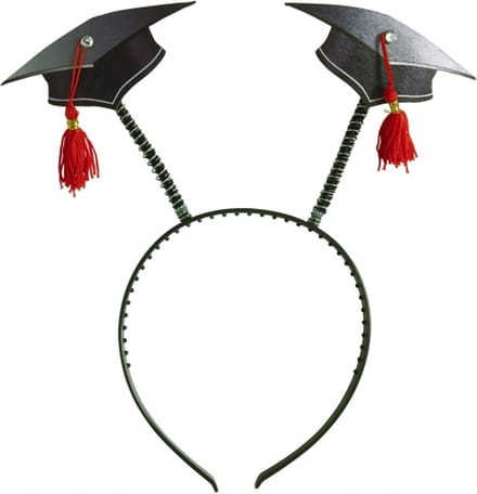 Widmann Afstudeer/geslaagd hoedjes op diadeem - zwart - diploma gehaald