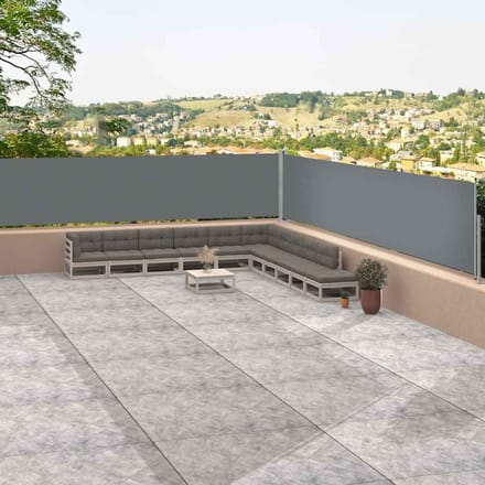 vidaXL - Windscherm - uittrekbaar - 117x1200 - cm - antracietkleurig
